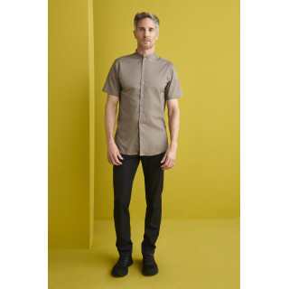 Camisa Manga Corta Cuello Mao Slim Fit Camarero | Ref. 02140 | Luvil