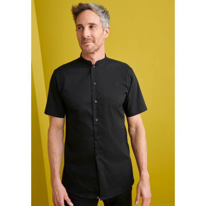 Camisa Manga Corta Cuello Mao Slim Fit Camarero | Ref. 02140 | Luvil