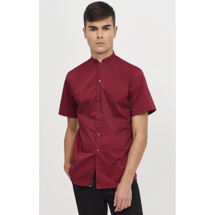 Camisa Manga Corta Cuello Mao Slim Fit Camarero | Ref. 02140 | Luvil