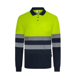 Polo Alta Visibilidad Velilla 305535 Bicolor Manga Larga Reciclado | Luvil