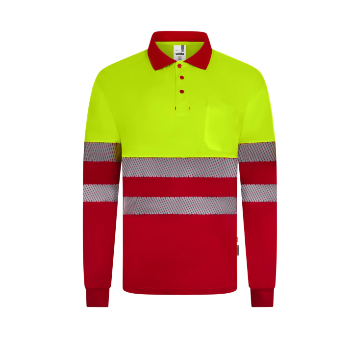 Polo Alta Visibilidad Velilla 305535 Bicolor Manga Larga Reciclado | Luvil